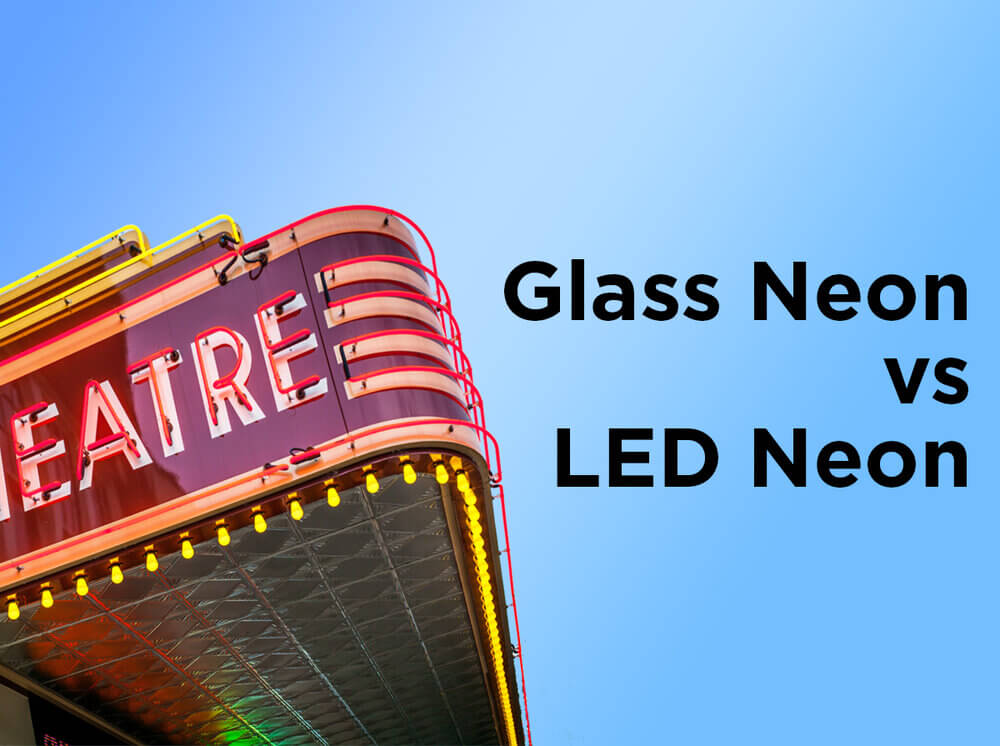 Glass neon vs led neon example